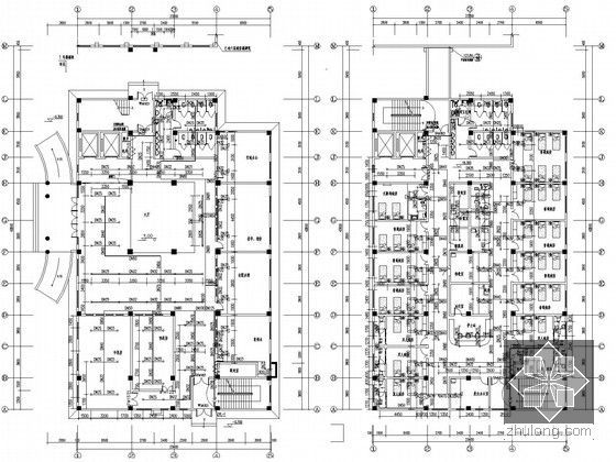 [河南]中医院综合病房楼给排水及消防系统施工图（大院出品）-一层自动喷淋平面图