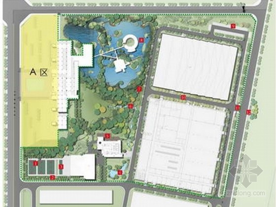 厂区景观详图资料下载-[四川]现代生态厂区景观设计方案