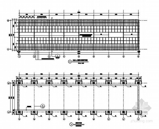 施工临时通道棚架资料下载-地下车库入口棚架施工详图