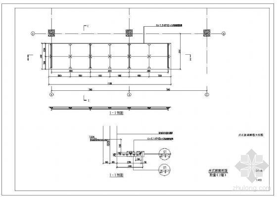 玻璃桥玻璃构造大样资料下载-点式玻璃雨蓬大样