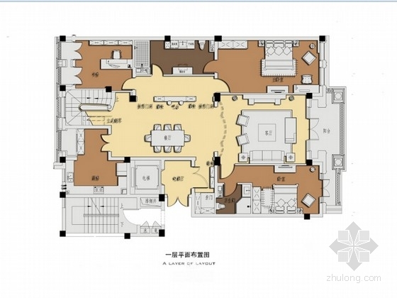 美式风格家装资料下载-[合肥]美式风格双层别墅室内设计方案