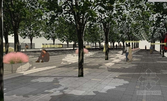 [深圳]道路两侧公共空间绿地景观规划设计方案-景观效果图