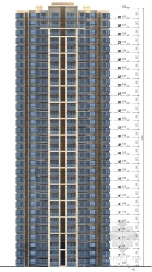 [青海]高层现代风格中高档住宅小区建筑设计方案文本（含投资估算表）-高层现代风格中高档住宅小区建筑立面图