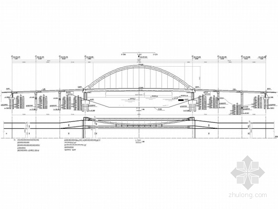 90m系杆拱桥资料下载-[江苏]桥宽33.5m跨径90m斜靠式系杆拱桥设计图纸56张