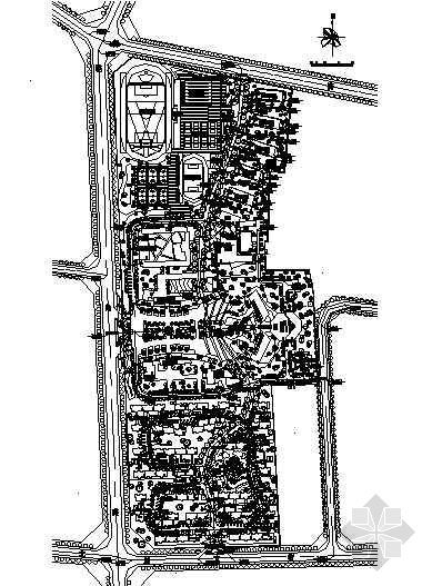 校园建筑规划设计cad资料下载-某中学校园规划设计总平面图