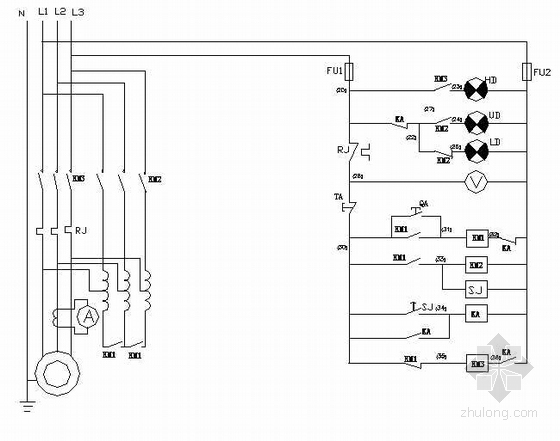 自耦降压启动资料下载-55KW自耦降压启动柜控制原理图