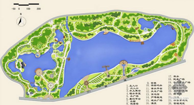 浅谈竹子公园规划设计资料下载-水上公园规划设计
