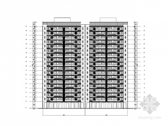[海南]现代风格住宅区规划及单体设计方案文本(含CAD 216图纸)-住宅区立面图