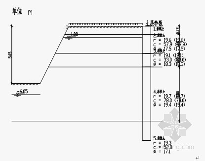 二级道路设计计算书资料下载-[江苏]住宅小区基坑支护设计计算书（地下车库 5.05m）