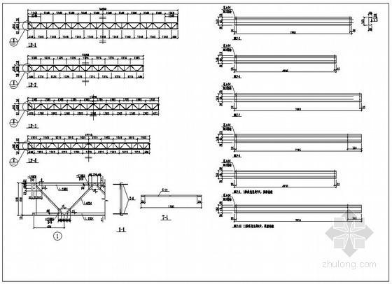 檩条节点dwg资料下载-某15米空间桁架式檩条节点构造详图