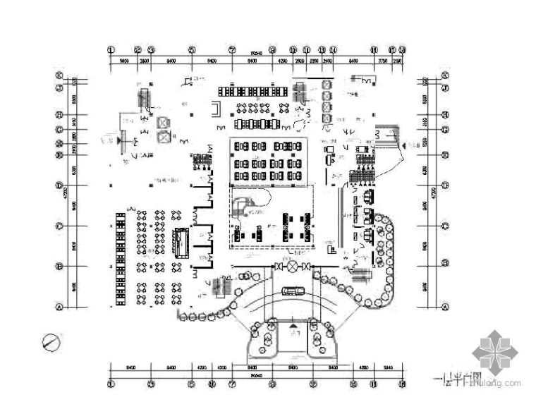酒店建筑CAD平面资料下载-酒店平面图