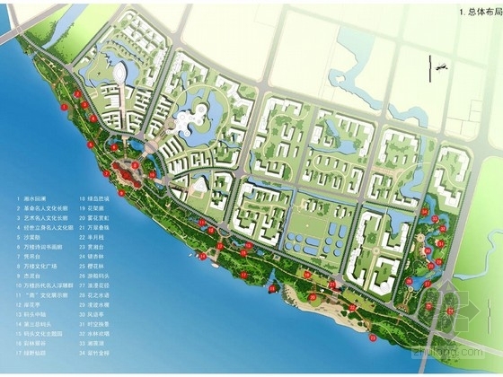 城市绿色居住区景观设计资料下载-[湘潭]滨水居住区滨水区域景观设计方案