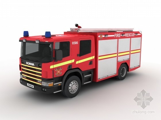 CAD汽车模型图资料下载-消防车3d模型下载