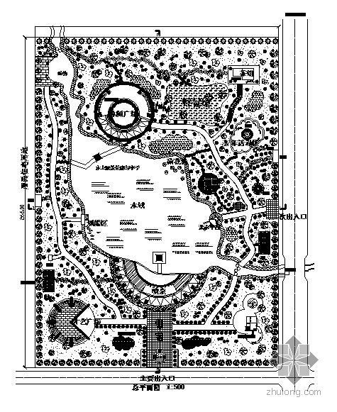 园林小游园平面图彩色资料下载-小游园景观设计图