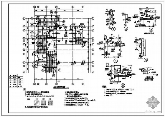 三层四跨结构设计计算书资料下载-某三层单体别墅结构设计图