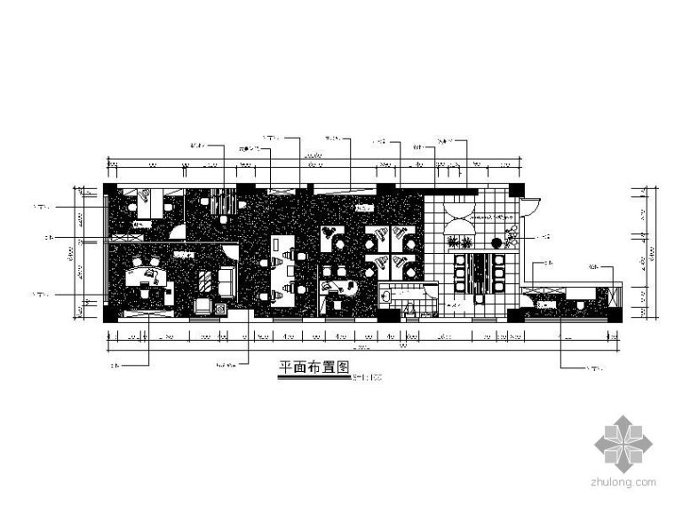 办公空间的CAD资料下载-某办公空间平面图