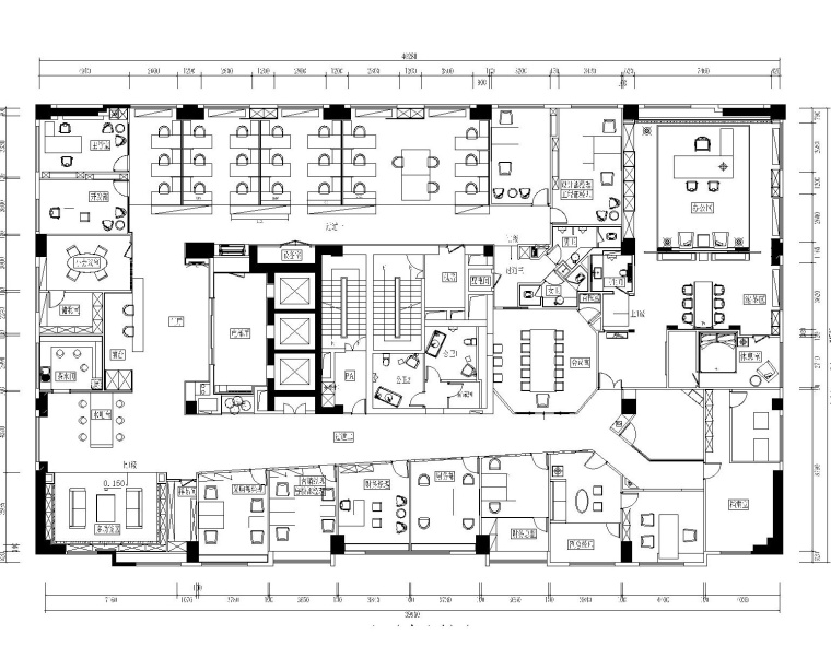 简约办公室装潢资料下载-现代混搭风格凯隆地产办公室装修设计施工图+效果图