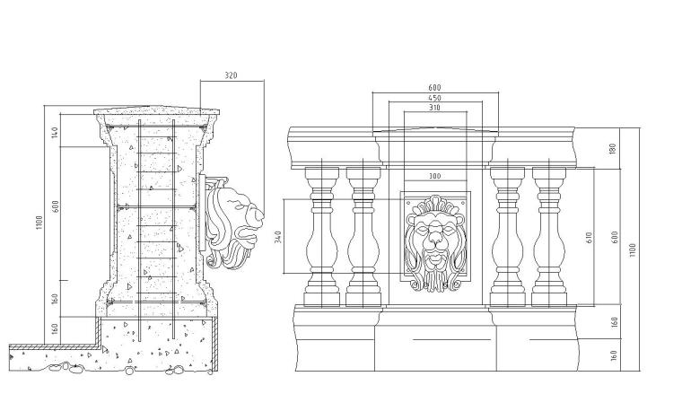 欧式门窗详图资料下载-11套欧式栏杆详图设计——建筑详图