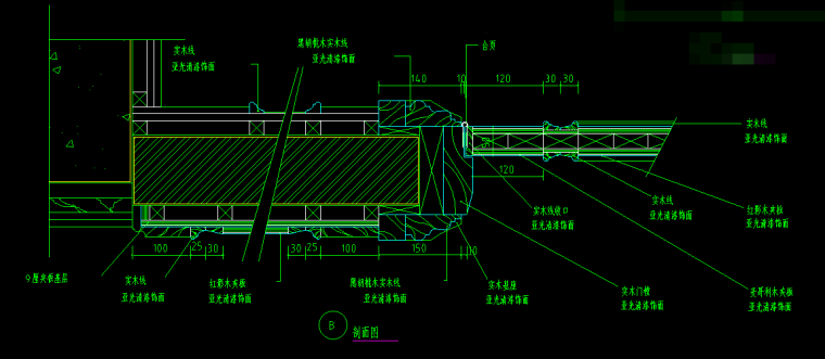 仿古门CAD大样详图（中式+欧式）-新中式门节点大样图剖面图