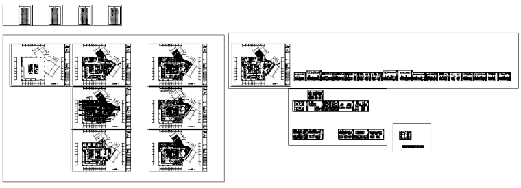 四川重庆某咖啡厅室内设计施工图（含效果图）-总览图