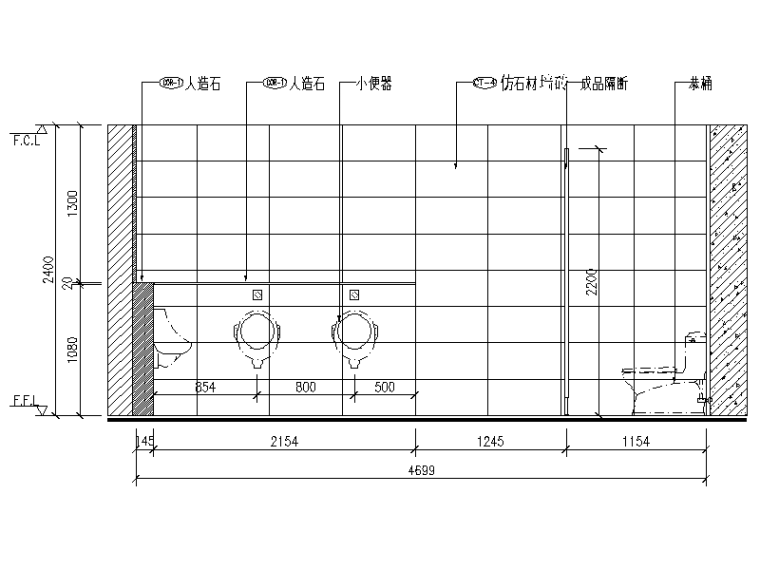 [四川]成都现代风格办公室设计CAD施工图（含效果图）-【四川】成都现代风格办公室设计CAD施工图（含效果图）立面图