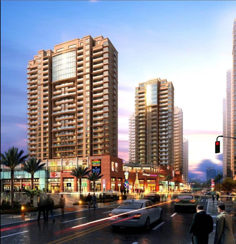 [江苏]高层高端型多业态城市综合体建筑设计方案文本-高层高端型多业态城市综合体建筑效果图