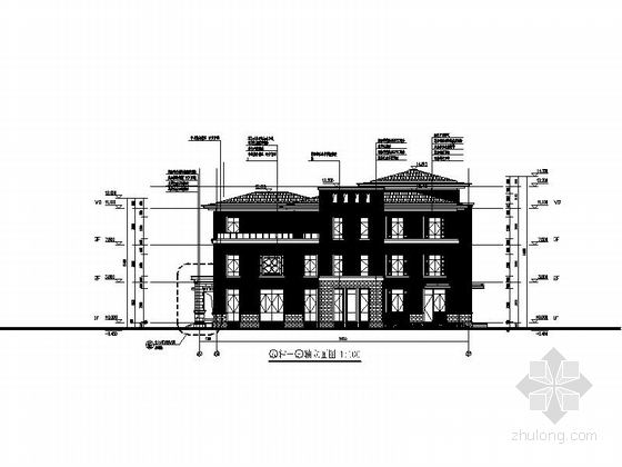 [合集]3套超精品独栋别墅建筑施工图（含效果图及结构水暖图纸）-3套超精品独栋别立面图