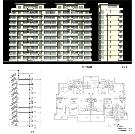 [江苏]现代风格住宅小区规划设计方案文本（总规优秀）-现代风格住宅小区规划设计立面图