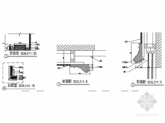 [浙江]高级娱乐会所Ktv室内装修施工图（含实景）剖面图 