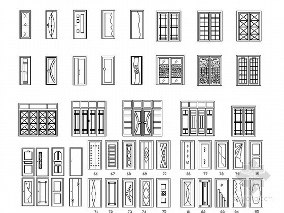 家装法式外立面装饰柱资料下载-全套家装立面CAD图块下载