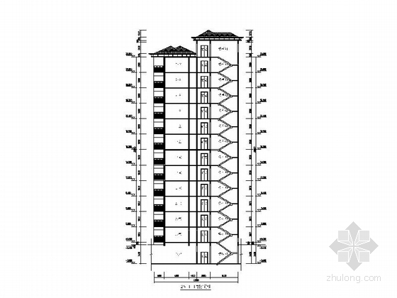 [江西]简欧风格住宅小区规划设计方案文本（含CAD 高层 多层 别墅）-简欧风格住宅小区规划设计方案剖面图