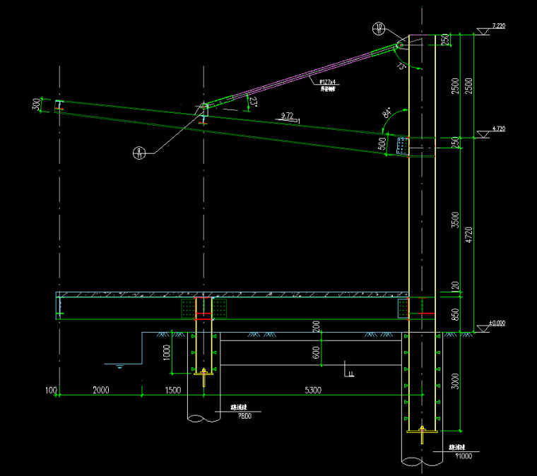钢构雨棚施工合同资料下载-9m跨度钢雨棚全套施工图纸