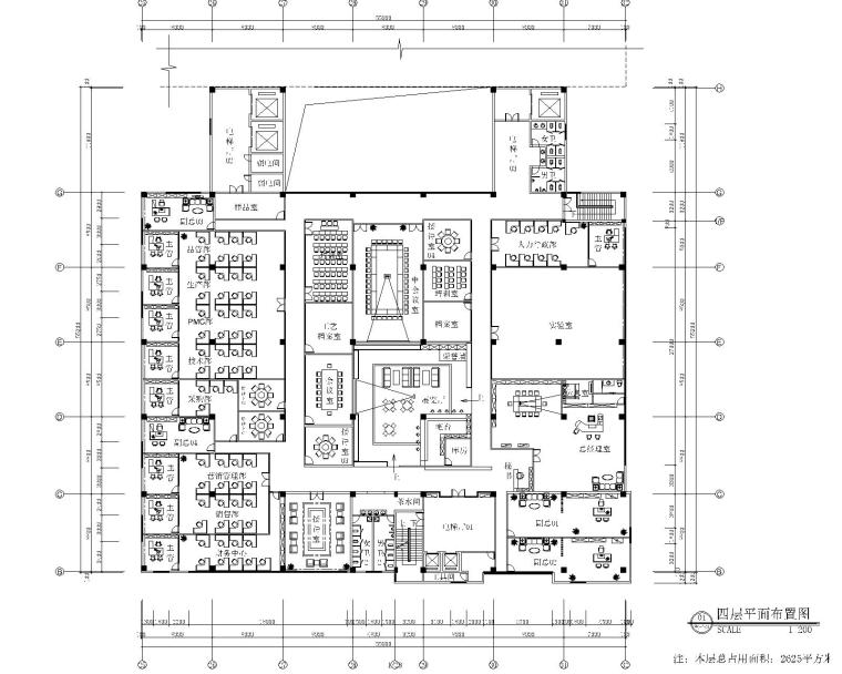 敞开办公室CAD资料下载-[北京]金德威科技园办公楼室内装修施工图+效果图