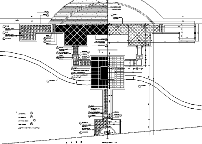 [山东]省重点河道两岸生态景观绿化工程设计全套施工图（670张）-垂钓区铺装设计平面图