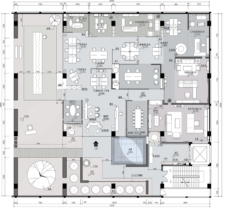 家具展厅平面方案资料下载-[广东]迪欧家具展厅设计方案文本