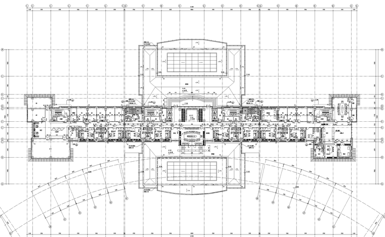 [湖北]某市级大型联排市民服务中心行政会议大楼（CAD+JPG）-主楼五层平面图