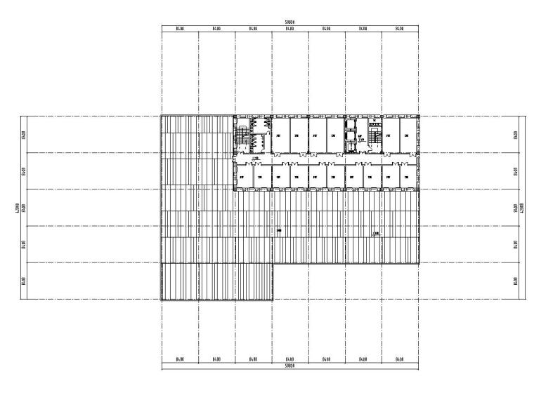 [上海]杨浦区创智天地精品酒店及公寓式建筑施工图设计-五层平面图