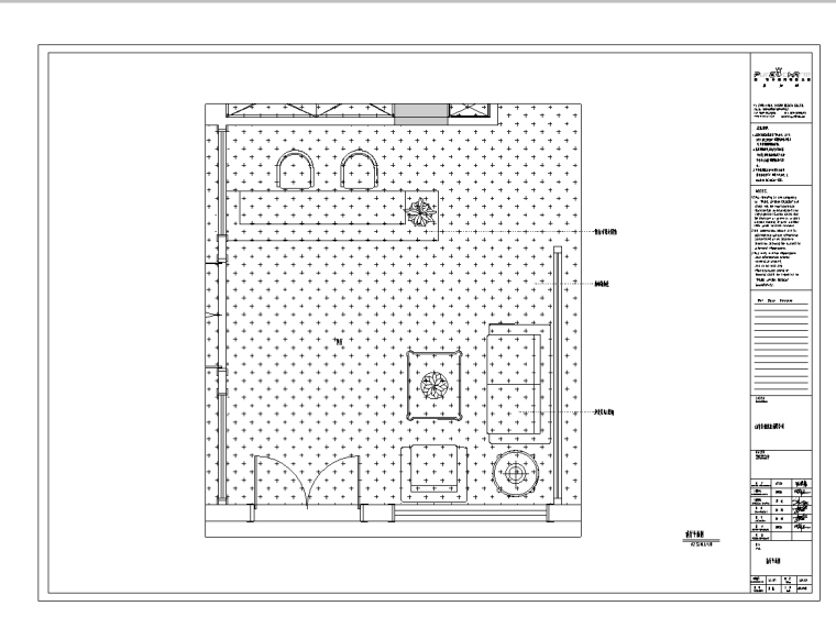 混搭风格办公空间装修施工图及效果图（含112张施工图纸）-前厅平面图