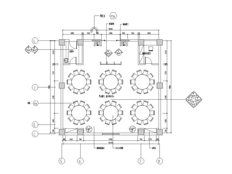 2层餐厅CAD资料下载-[广东]深圳二层樱花餐厅室内装修施工图