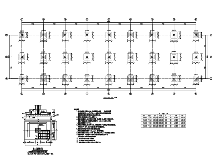 单层框架结构烈士纪念馆资料下载-单层框架结构展示馆结构施工图（CAD、7张）