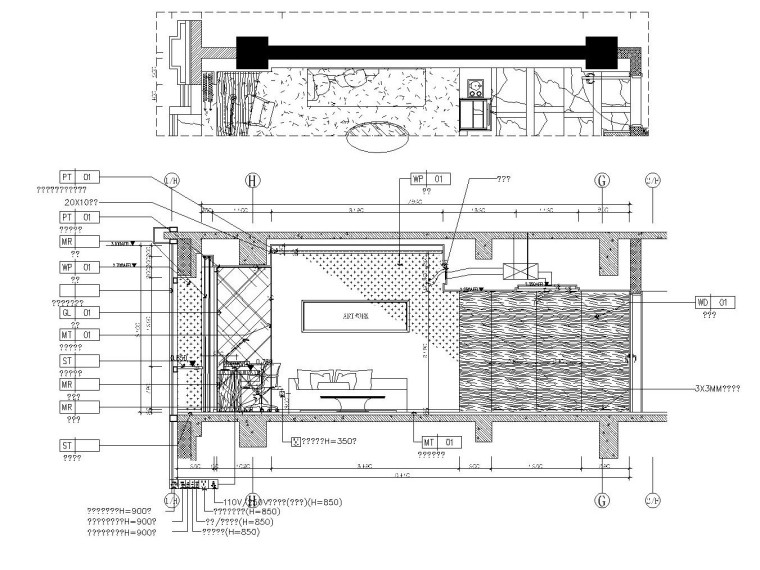 [青岛]海都大酒店室内装饰施工图（附方案效果图）-豪华套房立面图