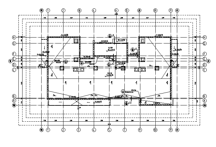 [吉林]多层框架剪力墙结构度假区住宅建筑施工图-多层框架剪力墙结构度假区住宅建筑平面图