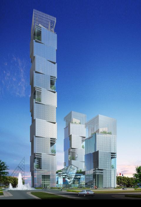 [天津]超高层现代风格塔楼商业综合楼建筑设计方案文本-超高层现代风格塔楼商业综合楼建筑效果图