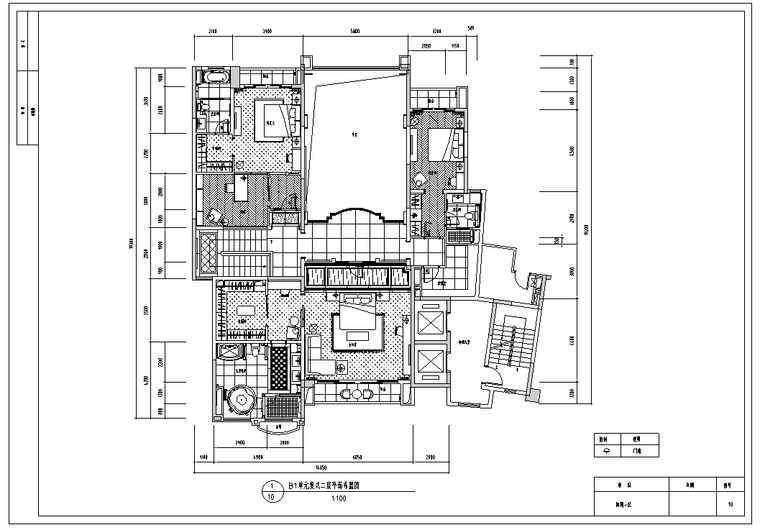 北京星河湾B1复式室内设计施工图-二层平面布置图