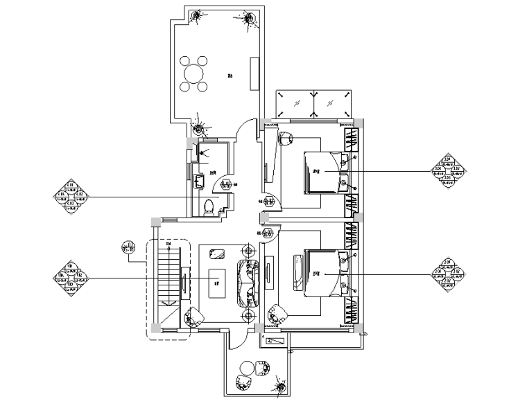 别住宅施工图结构资料下载-[云南]大理王宫别院上叠户型设计施工图（附效果图）