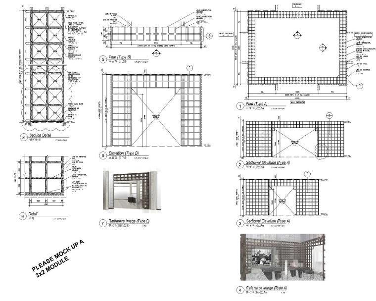 [Yabu]成都银泰购物中心MILLWORK木制品家具定制CAD图纸-笼子门详图