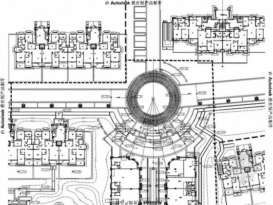 [扬州]古运河居住区地块样板区景观设计全套施工图(详细)-样板区和市政知名地产总平面图 