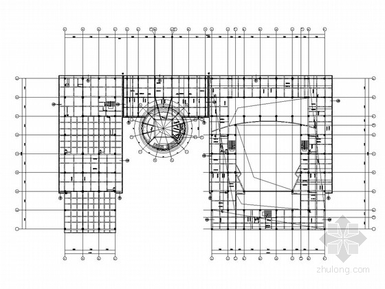 [江苏]四层框架结构办公楼结构施工图（含建筑图）-四层楼板配筋图 