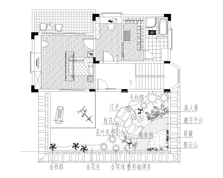 室内花园su资料下载-21套屋顶花园施工图（2）含室内CAD布局