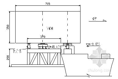 桥梁钢箱梁及斜拉索安装施工方案（41页）-辅助墩支架侧面示意图 